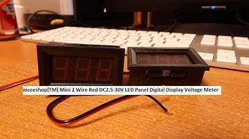 niceeshop(TM) Mini 2 Wire Red DC2.5-30V LED Panel Digital Display Voltage Meter