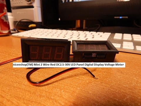 niceeshop(TM) Mini 2 Wire Red DC2.5-30V LED Panel Digital Display Voltage Meter