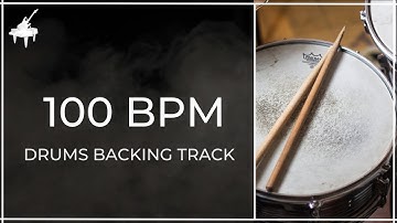 Simple Drum Beat | 4/4 | 100 BPM | Drums Backing Track for practise