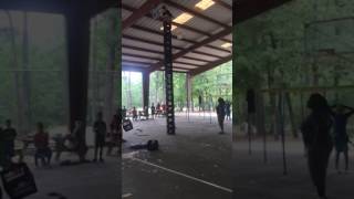 Noah shatters the crate stacking record with 22 crates.  9 yrs old!  The adult record was 13..... screenshot 5