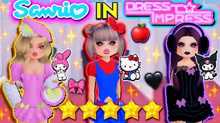 ONLY WEARING SANRIO OUTFITS IN DRESS TO IMPRESS ROBLOX Hello Kitty, My Melody, Kuromi & MORE