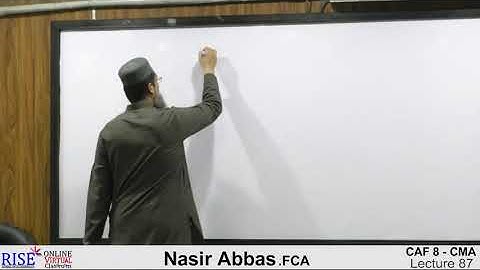 Lecture-87 #CAF8 Cost and Management Accounting By Sir Nasir Abbas #Riselecture #ICAP #CA #icap #cma