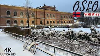 Oslo, Norway   Winter ❄, Morning walk 2023  4K/60FPS  Walking Tour