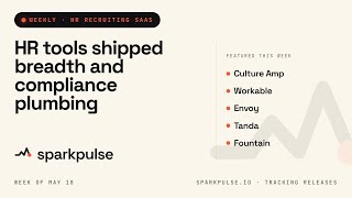Culture Amp SSO, Workable Attendance + Envoy, Tanda, Fountain | HR Recruiting SaaS Recap 2026