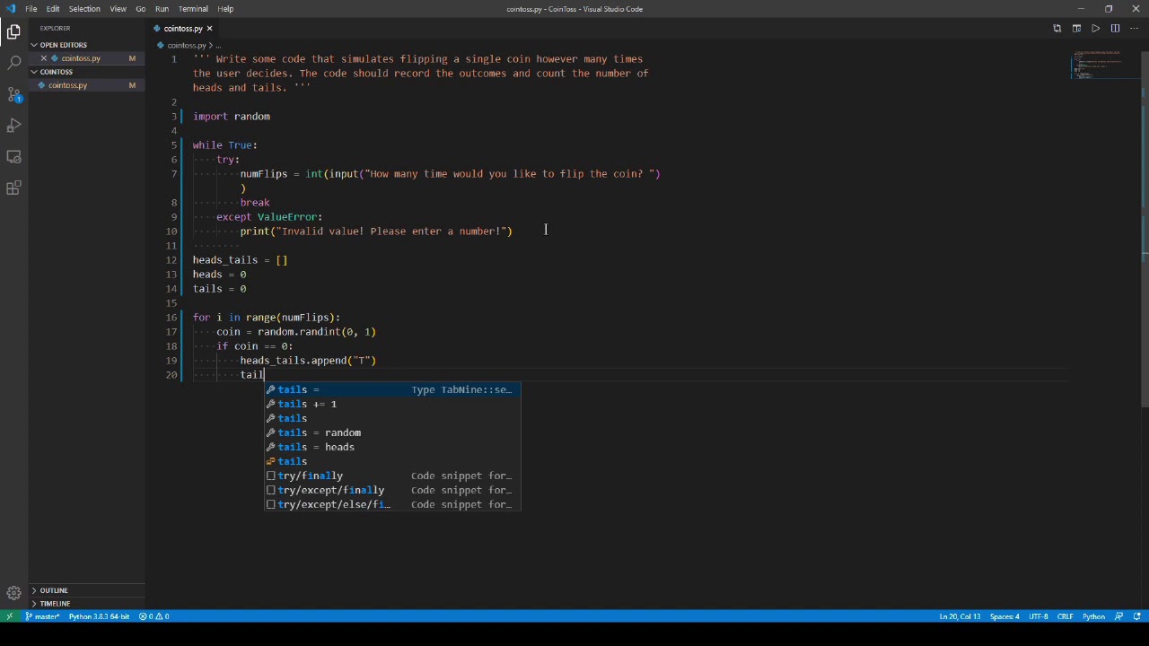 Introvert Dave Learns: Python - Coin Flip Program - YouTube