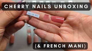 korean nail supply unboxing from cherry nails + cat-eye/rhinestone french (& aliexpress order)