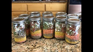 Dry Soup Mix in Jars Drying Mixed