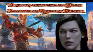 Drawing Chainmail on Milla Jovovich as Chandra Nalaar