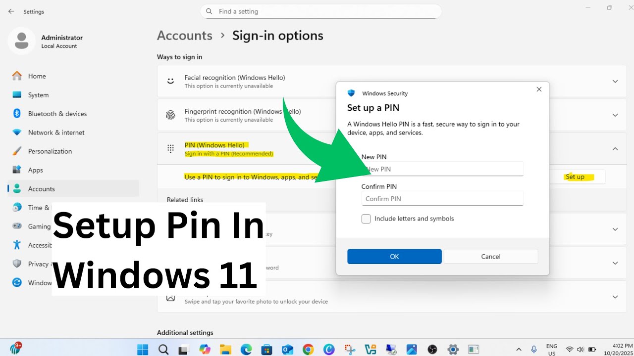 [2025 Fix ] How to Setup Pin In Windows 11 Laptop or PC - YouTube