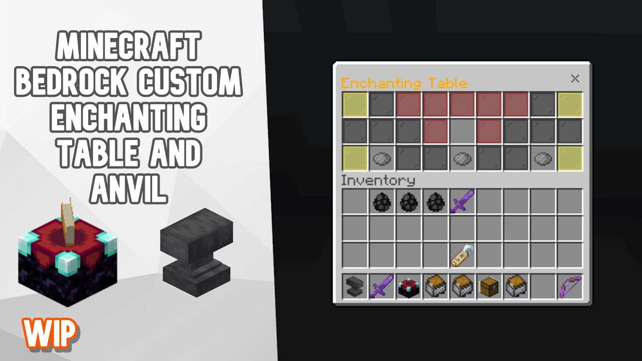 Custom Enchanting Table And Anvil! Minecraft Bedrock Command Blocks