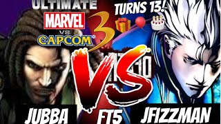 Jubba VS Jfizzman FT5 - UMVC3 TURNS 13! INTENSE SET!!