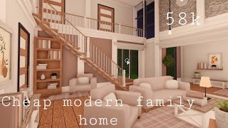 Roblox Bloxburg | Cheap Modern Family Home 58k | House Build