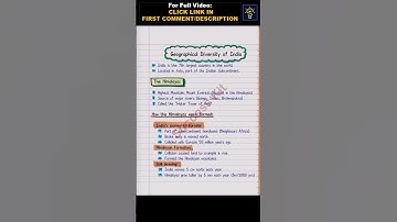 Geographical Diversity of India | Class 7 Social Science | Handwritten notes | NCERT | CBSE #shorts