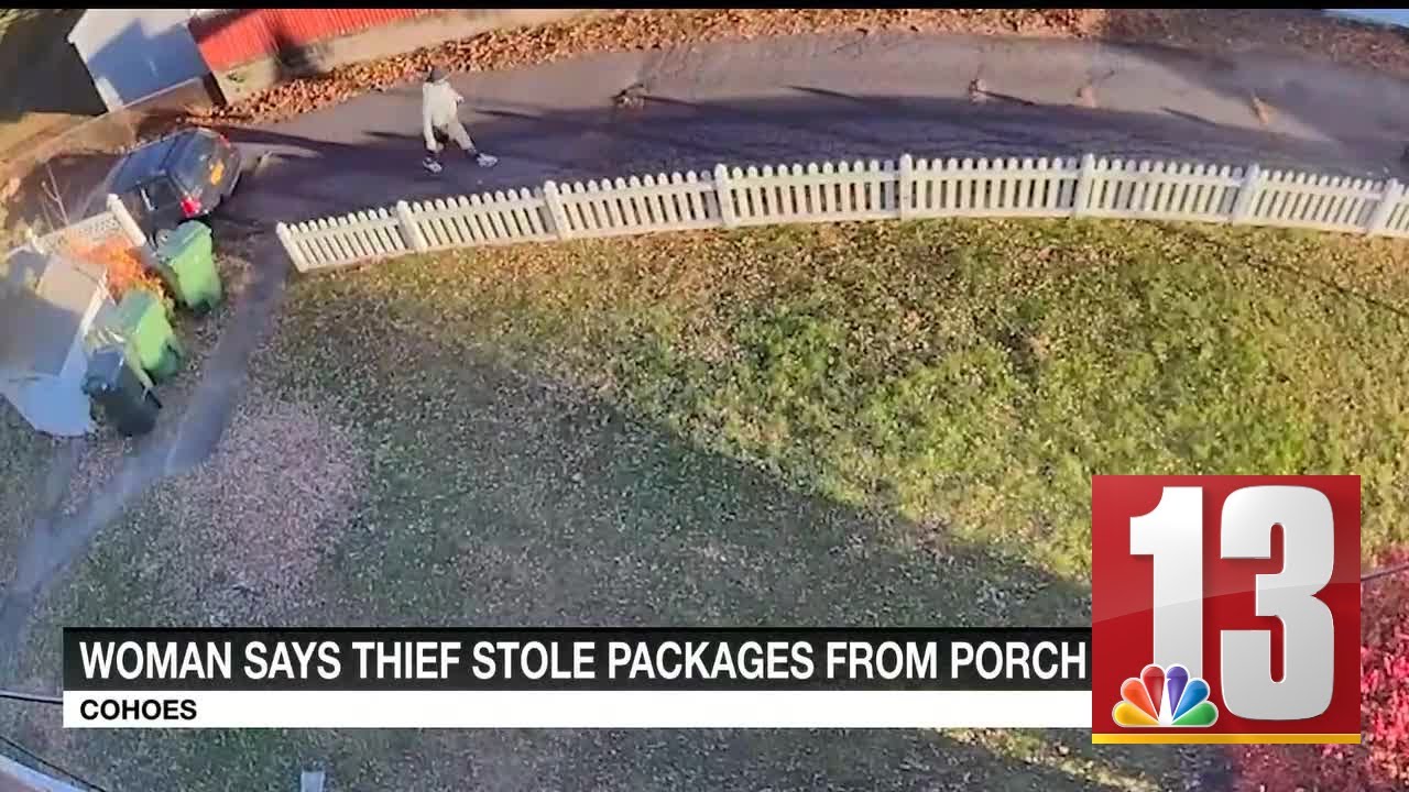 Porch pirates caught on camera stealing packages in Cohoes - YouTube