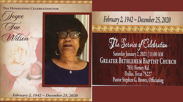 Joyce Wilson Homegoing Celebration