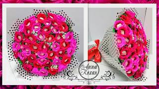 DIY🌺ОГРОМНЫЙ БУКЕТ ИЗ КОНФЕТ Raffaello🌺45 РОЗ - 405 ЛЕПЕСТКОВ!!!🌺Анна Кохан