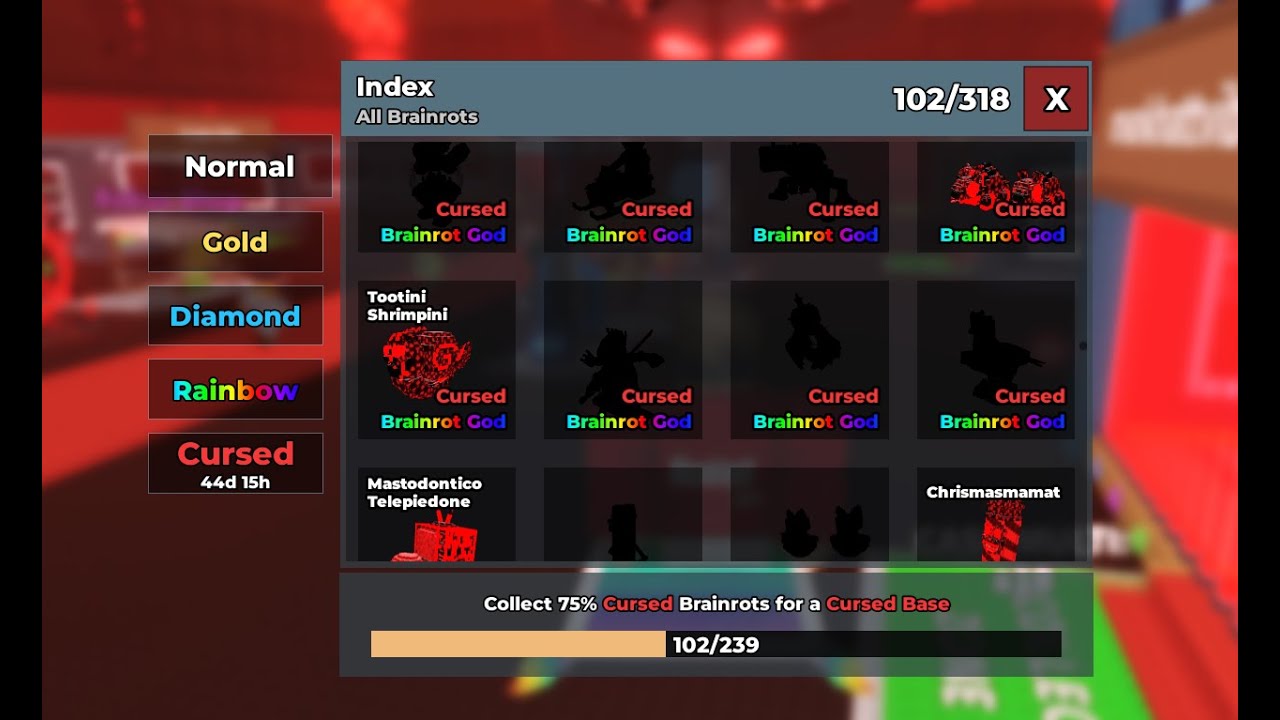 Cursed brainrots needed for cursed base help me in index roblox live