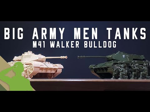 BIG ARMY MEN TANKS - M41 Walker Bulldog Green and Tan