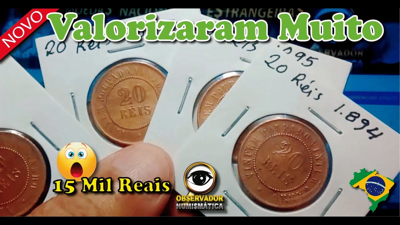 MOEDAS DE BRONZE 20 RÉIS QUE VALEM ATÉ R$15 MIL REAIS
