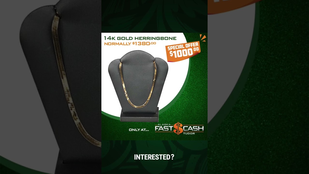 14K Gold Herringbone