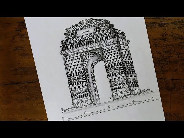 Main Gate to the Akbar's Tomb in Sikandra, a suburb of Agra, Uttar Pradesh,  India. Vector freehand pencil sketch. Stock Vector | Adobe Stock