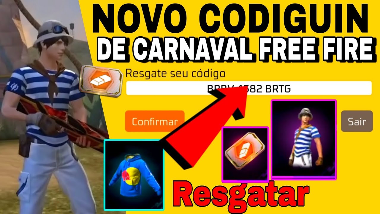 VALEU GARENA! 😍 CODIGUIN INFINITO PARA RESGATAR NO FREE FIRE CODIGUINHO NOVO EVENTO DE CARNAVAL