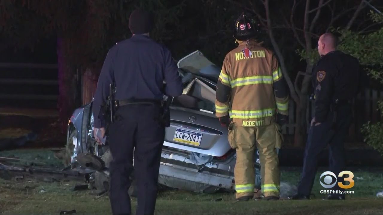 2 People Injured After Car Crashes Into Tree In East Norriton - YouTube