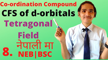 Crystal Field Splitting Of d- orbital in tetragonal field | t2g and eg splitting | Square planar - 8