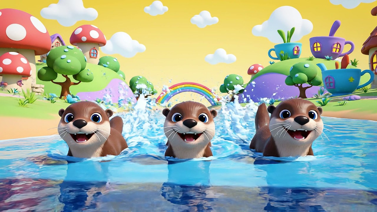 Five Little Otters Splash Splash Splash | Fun Water Songs & Nursery Rhymes