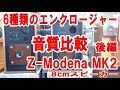 Z-modena MK2 8cmスピーカーを6種類のエンクロージャーに取り付けて