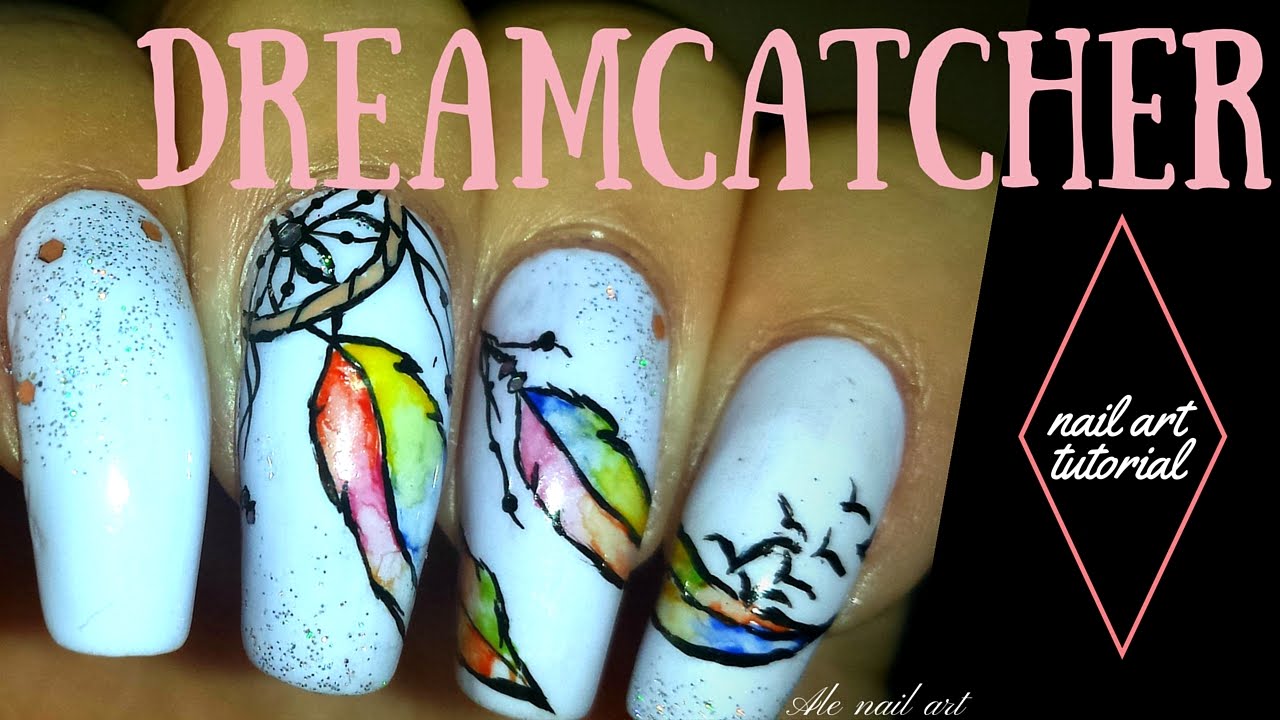 Round Dreamcatcher Nail Art Tutorial - wide 1