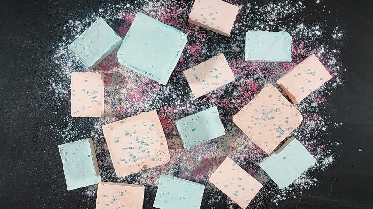 Team Dusty Blue or Team Crunchy Pink? 💙💗 | Chalk Crushing ASMR | Relaxing  and Oddly Satisfying ASMR