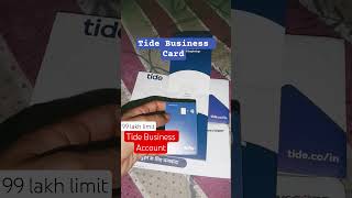 Tide business account Debit card Unboxing | tide Zero balance Currentaccount#tidebusiness#ytshort