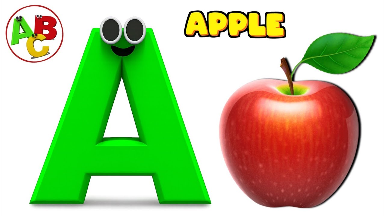 🍎 A A Apple | ABC Phonics Song with Cute Cartoon Animation | A is for Apple | ABC SONG'S