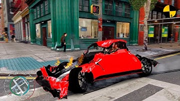 GTA 4 Crash Testing Mega Ramp Real Car Mods Ep.1