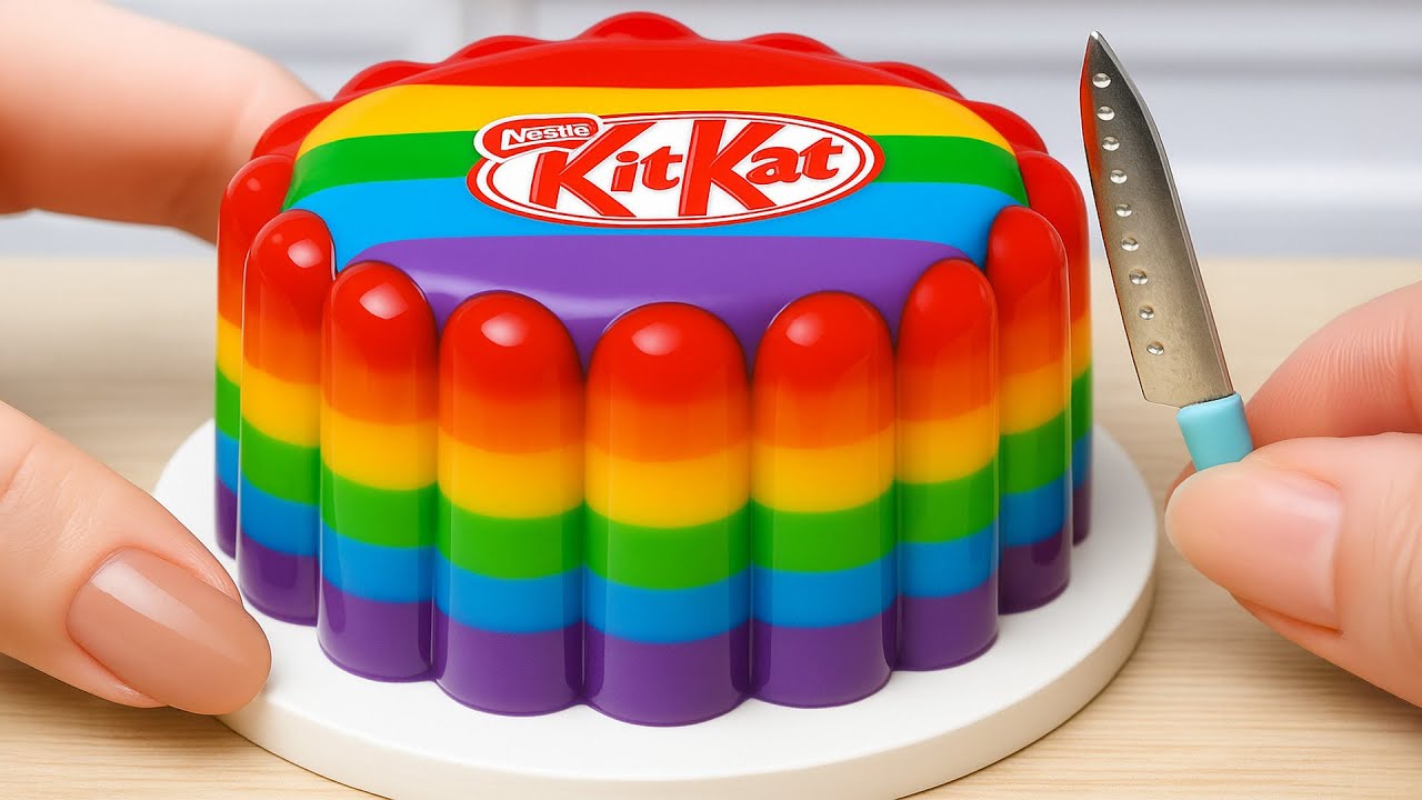 Satisfying Mini Rainbow Chocolate Cake Decorating 🌈 Amazing Rainbow KINDER Cake Recipe Ideas