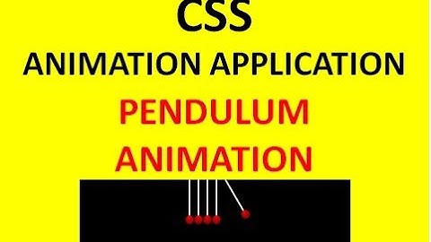 PENDULUM ANIMATION WİTH CSS