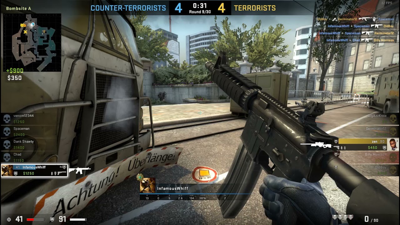 Easy ace because CS:GO has spray patterns unlike Valorant
