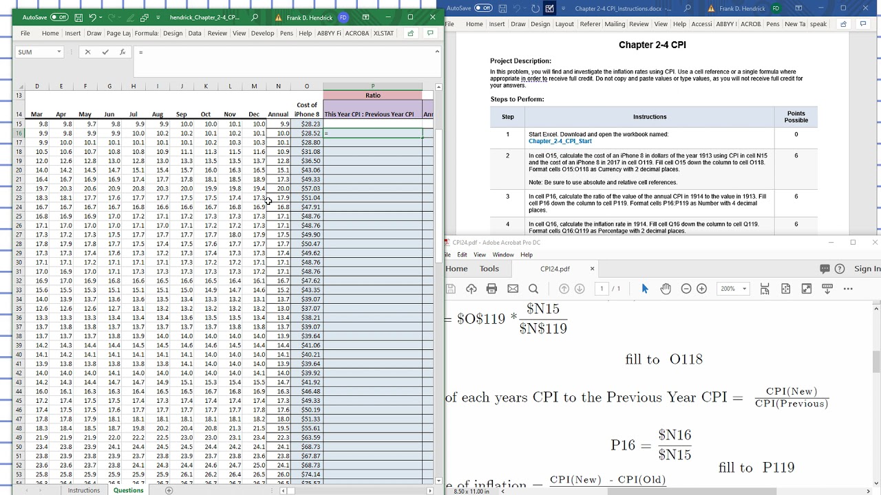 How to create Excel CPI spreadsheet - YouTube