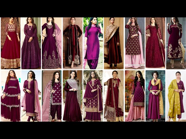 Wine Color New Style Latest Gown for Women New Collection