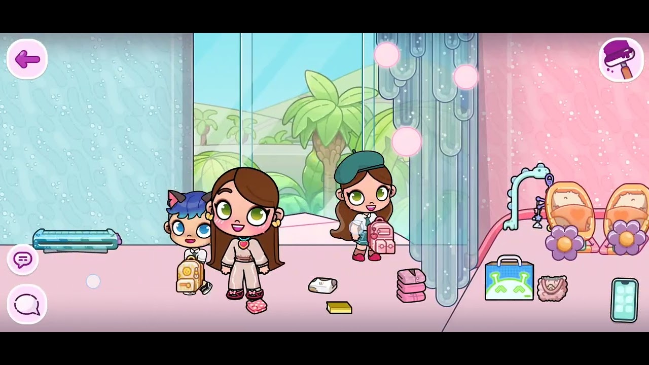 Rutina de mañana de  max y emma en avatar world 