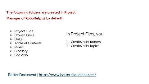 Working in Project Manager in RoboHelp 11 | Technical Writing Course