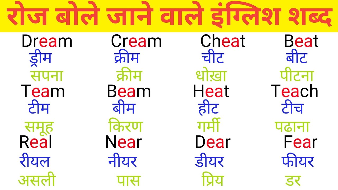 अँग्रेजी पढ़ने का best तरीका | How to speak english | Daily use english words