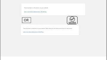 Fixed : There has been a critical error on this website.