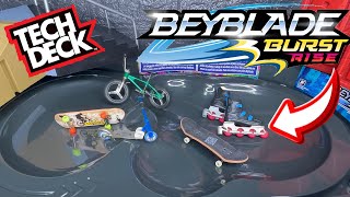 ARENA DE BEYBLADE VIROU PISTA DE SKATE TECH DECK FINGERBOARD NO CANAL PETER PLAY!