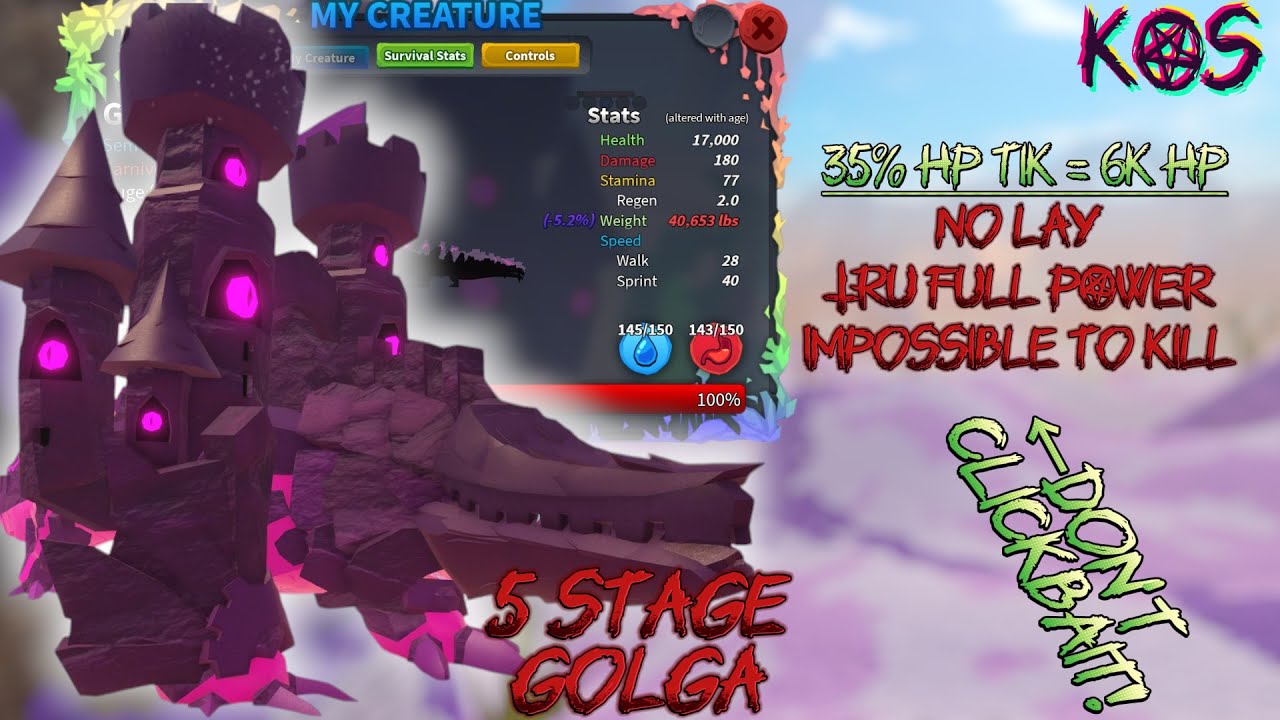 5 Stage Golga | TRU FULL POWER Impossible to kill | Creatures of Sonaria