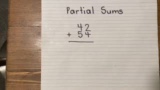 Partial Sums Addition Strategy Information