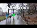 New york rain walk 4k central park