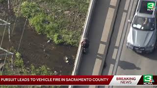 Officers are chasing a truck in the Sacramento area