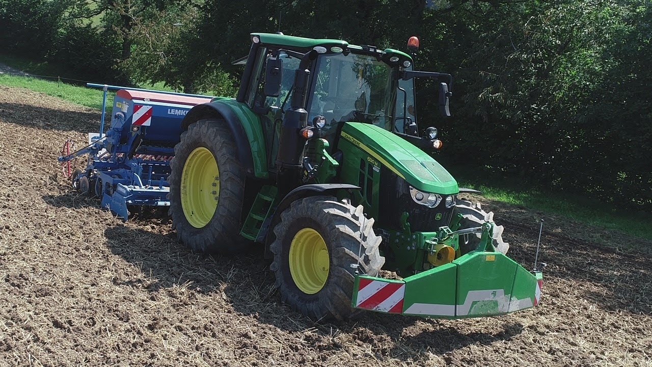 John Deere 6120m Lemken Saphir 7  Gras säen 2021